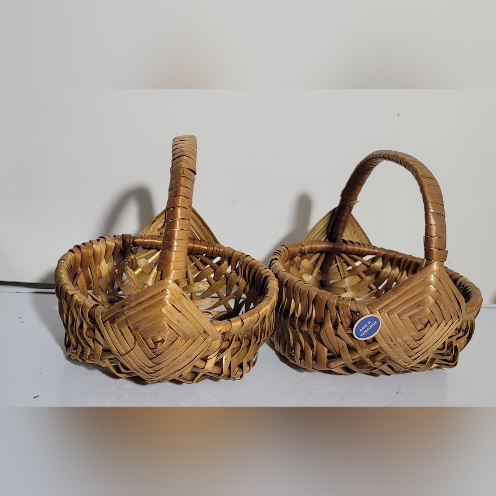 Vintage Buttocks Basket small set of 2 Yugoslavia made.